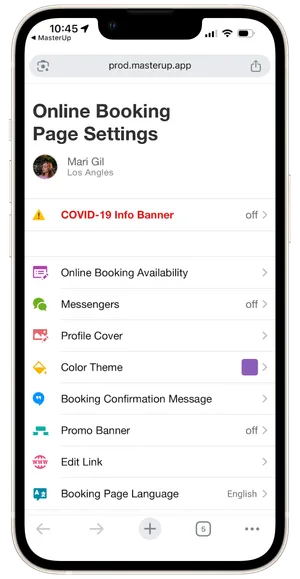 Online Booking Page Settings 2